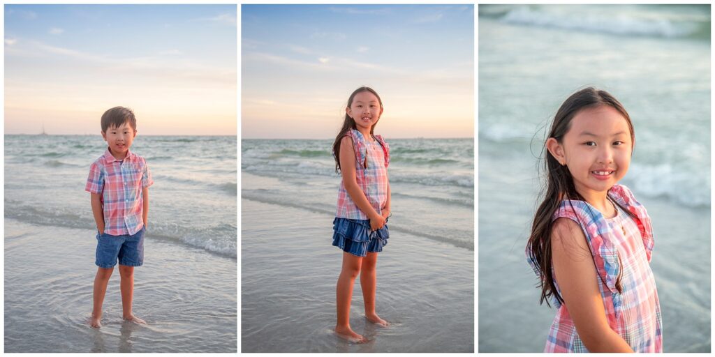 individual kid portraits on the beach