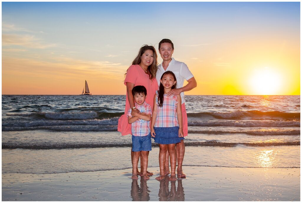 Clearwater Family Photographer on the beach for sunset