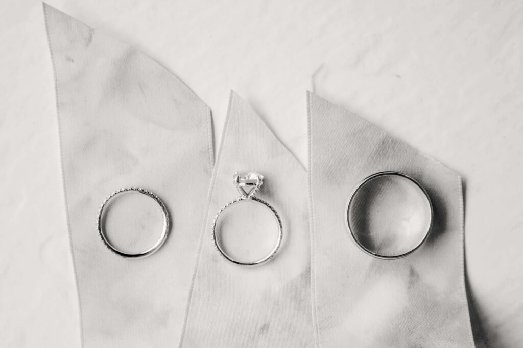 wedding rings black and white- wedding photographer tampa fl