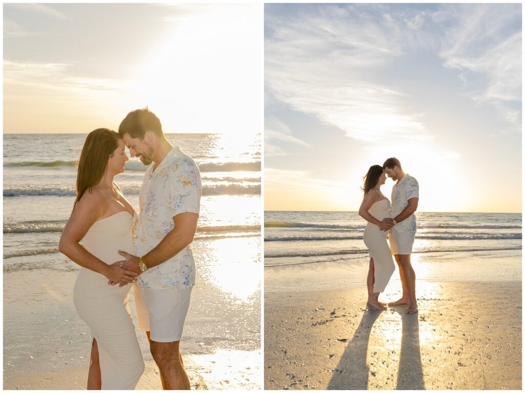 couple posing for maternity pictures