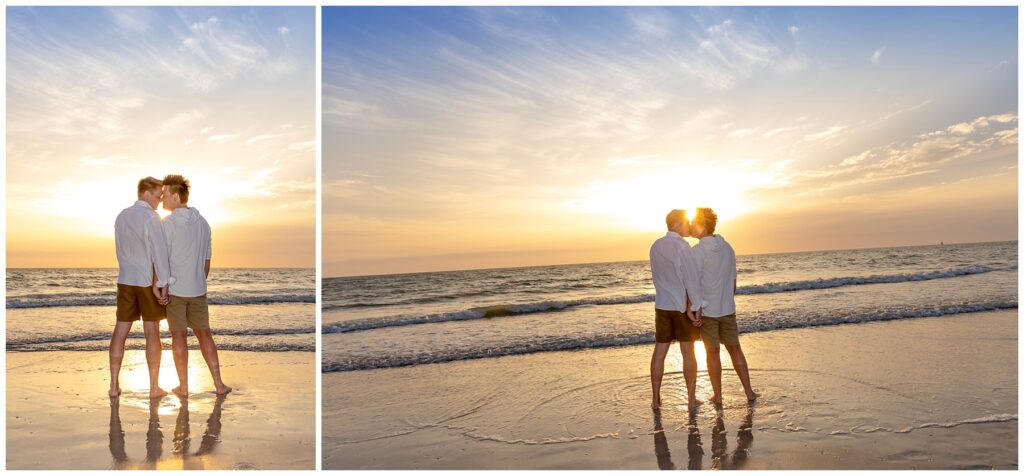 sunset engagement session