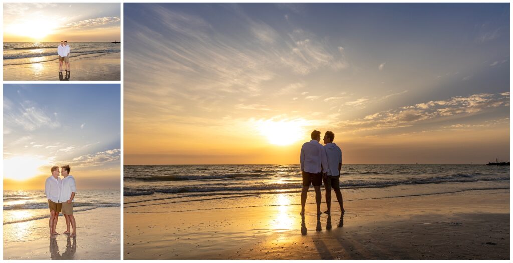 sunset engagement session lgbtq couple