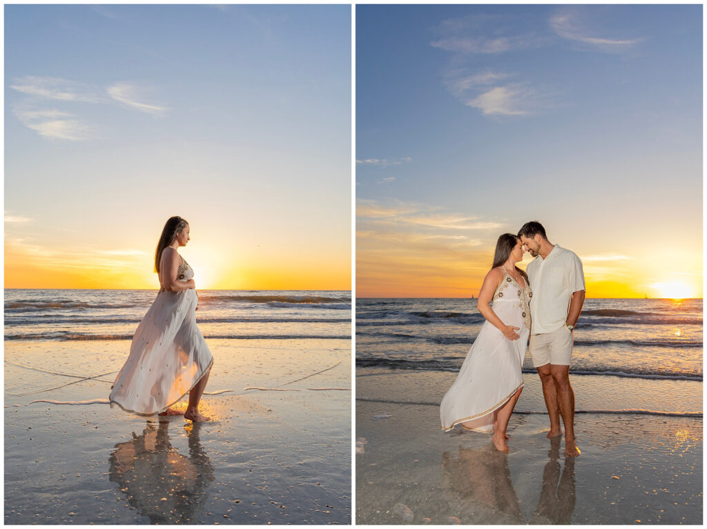 couple posing for tampa maternity photographer