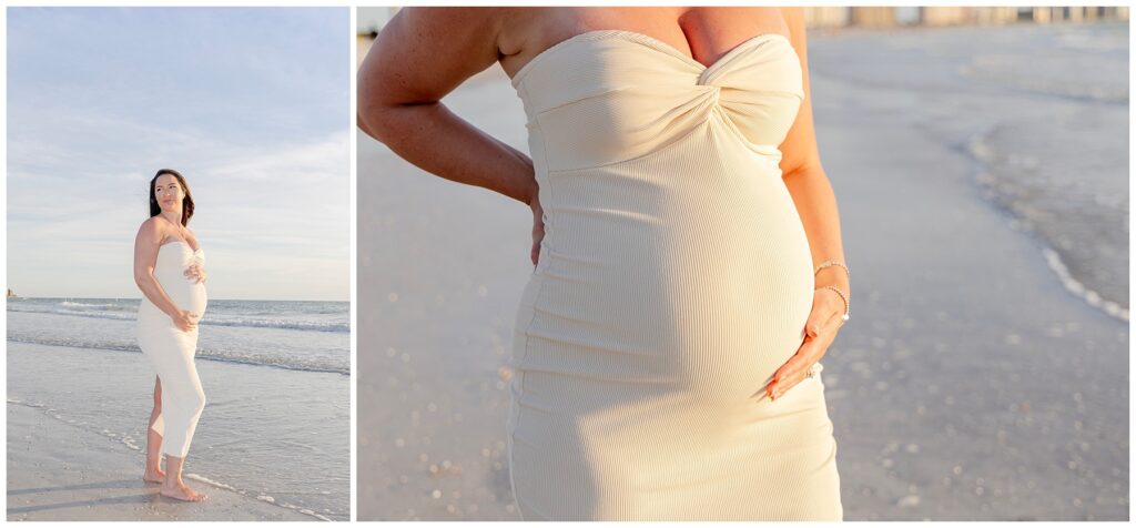 pregnant belly portraits on clearwater beach